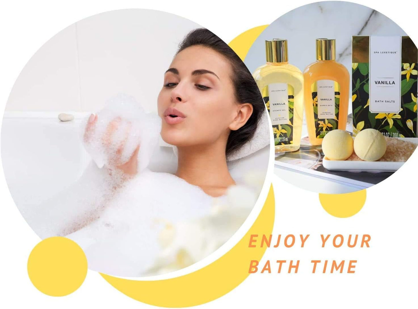 Coffret Cadeau Pour Les Femmes, 10PC Coffret De Bain, Parfum De Vanille, CrĂšme Pour Les Mains, Cadeau De NoĂ«l Et DâAnniversaire, Cadeau NoĂ«l, Cadeau FĂȘte Des MĂšres